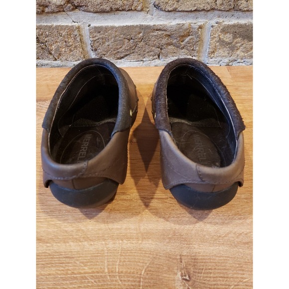 MERRELL Womens Shoes Brown Size 6 Leather Luxe Wrap Clogs Mule Bitter Chocolate - Picture 3 of 13